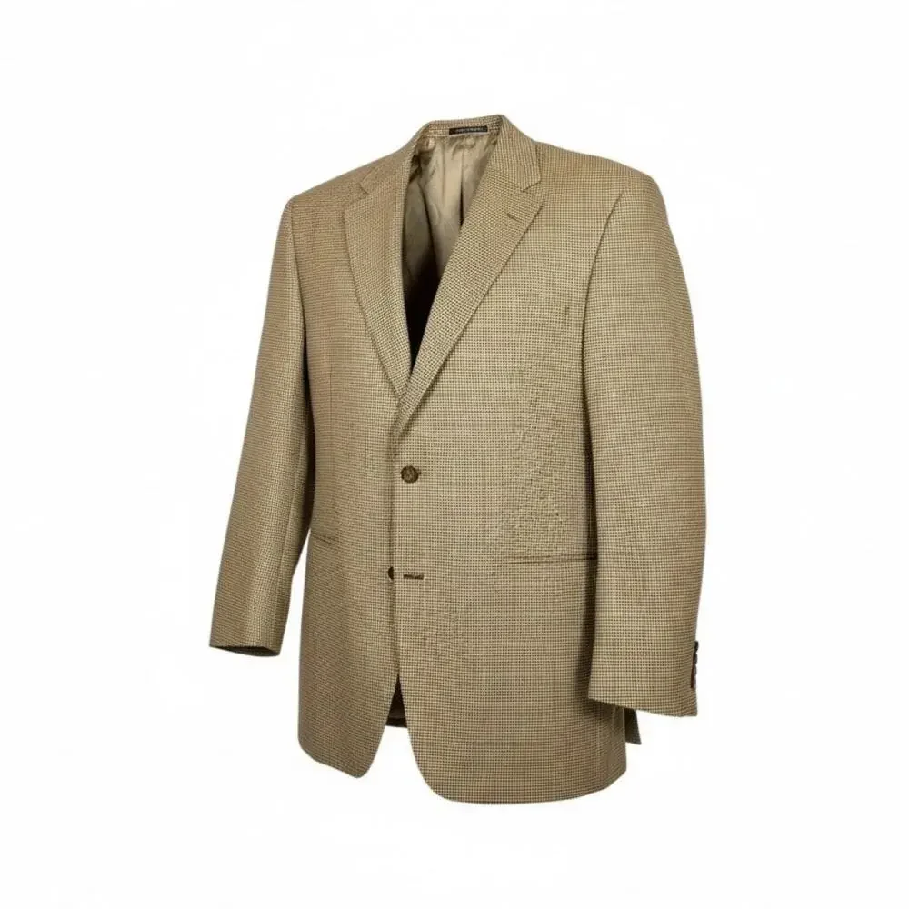90s VTG‎ Lauren Ralph Lauren Silk Wool Brown Tweed Blazer Suit Jacket Coat 44 L